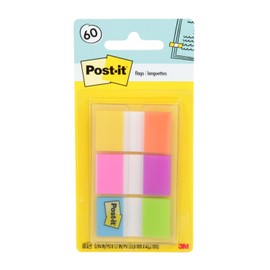 Post-it Banderitas Adhesivas, Colores Brillantes, 3 pads, 60 banderitas por pad