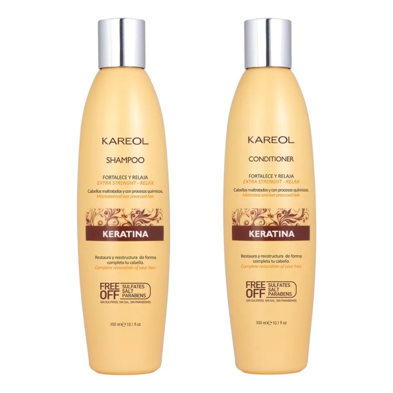 Kareol Keratina · Restaura Fortalece Y Nutre · Shampoo Y