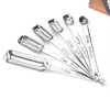 6 Pcs Measuring Spoons, Stainless Steel Rectangle Teaspoon Measuring Spoons