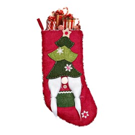 Habbiful Large Christmas Stockings Xmas Stockings for Xmas Tree Fireplace Decoration Santa Stocking Red Burlap Gift Stockings for Home Hanging Ornaments Christmas Party Favor