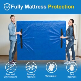 Rilelola Mattress Bags for Moving, Reusable Heavy Duty Moving Supplies, Premium Mattress Protector with 8 Sturdy Handles, Durable Zipper & Waterproof Protection for Moving & Storage, Twin Size