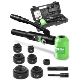 AMZCNC Hydraulic Knockout Hole Punch Driver Kit 1/2 to 2 inch Electrical Conduit Hole Cutter Set KO Tool Kit Metal Sheet Puncher (1/2”~2”)