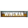 Wingman Rectangle Rustic Painted Wood Look Decal Bumper Sticker for