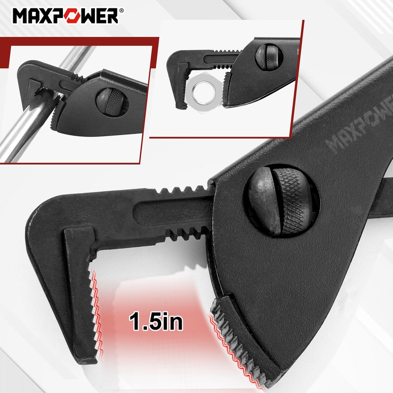 MAXPOWER Pipe Wrench, 220mm/8.7inch Pipe Spanner Plumbers Spanner with MAX