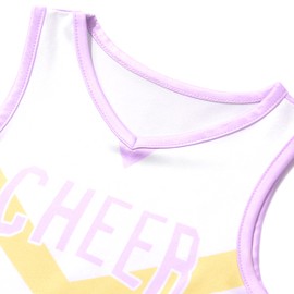 CIFITERY Cheerleader Costume for Kids Purple Gold Cheerleader Dress for Toddler Cheerleading Outfit for Girl’s Dress Up