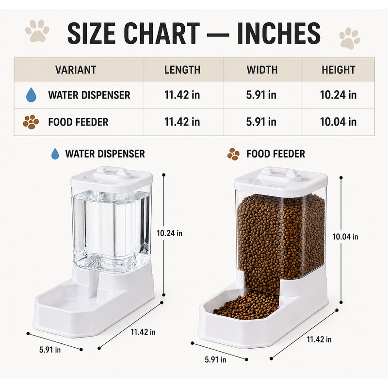 4L Gravity Pet Feeder & Waterer Set for Cats &