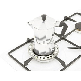 4.5" Gas Ring Reducer Trivets Universal Stove Accessories for Stove Top Hob Cooker- Heat Simmer Espresso Coffee n Milk Pots, 2pack,Sliver