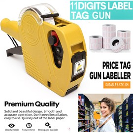 Price Tag Gun Tagging Pricing Retail With 10 Rolls of Label Paper & Spare Ink Label Maker Pricing Gun Kit for Supermarkets,Retail Shops,Small Businesses, & Warehouses Office,Store,Organization Marking