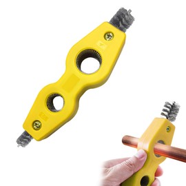 Gasedin Car Battery Terminal Cleaners, 4-in-1 Anti-Corrosion Battery Cleaning Brush with Steel Wire, Automotive Battery Terminals Machine Parts Cleaner Tool, Car Accessories (Yellow)