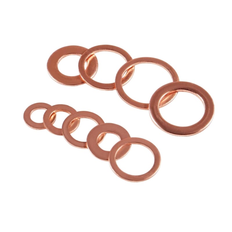 AEDIKO 200pcs Copper Washer Assortment Set Copper Metric Sealing Washers