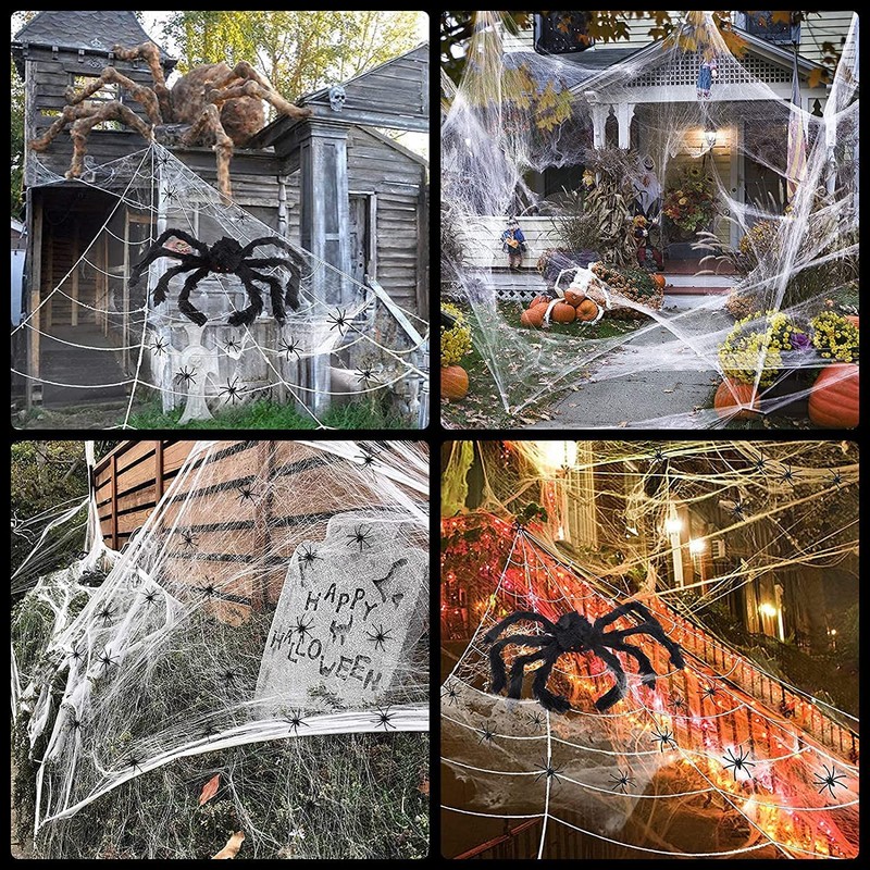 Halloween Decorations Big Spider 4.9 Ft Black Soft Hairy Scary