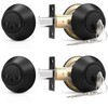 Probrico 2 Pack Black Double Cylinder Deadbolt Lock, Round Keyed