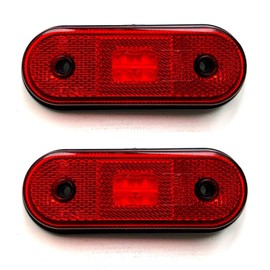 MelTruck® 2x LED Marker Light Outline Light for Lorry Trailer Caravan (Red)