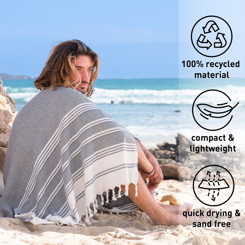 Hammam towel - Beach towel XXL made from 100% recycled