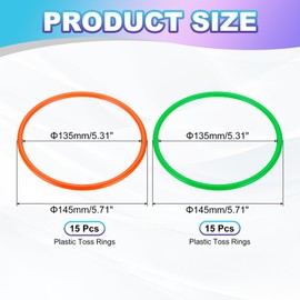PATIKIL Plastic Toss Ring 5.31 Inch, 30 Pack Sports Rings Toss Game Speed and Agility Practice Rings for Carnival Outdoor Games Supplies Bean Bags Throwing Yard Games, Orange/Green
