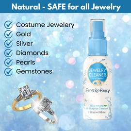 Jewelry Cleaner Kit, Natural Jewelry Cleaner Solution, Polishing Cloth, Restore Brilliance to All Jewelry, Metal Gold & Silver, Diamond Ring Cleaner, (Travel Cleaner Kit)