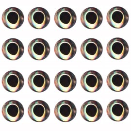 ANCLLO Pack of 20 4D Fishing Eyes Oval Fishing Bait Eyes Realistic Fishing Eyes for Making Fish Baits Fly Tying Streamers Bait Craft 3 mm