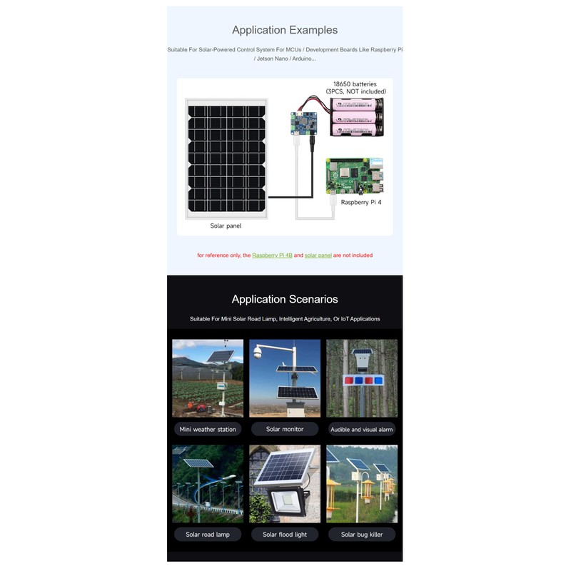 Coolwell Solar Power Manager Module (D) Fits Raspberry Pi/Jetson Nano/Arduino