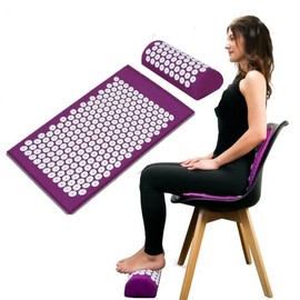 Acupressure mat/pillow set purple