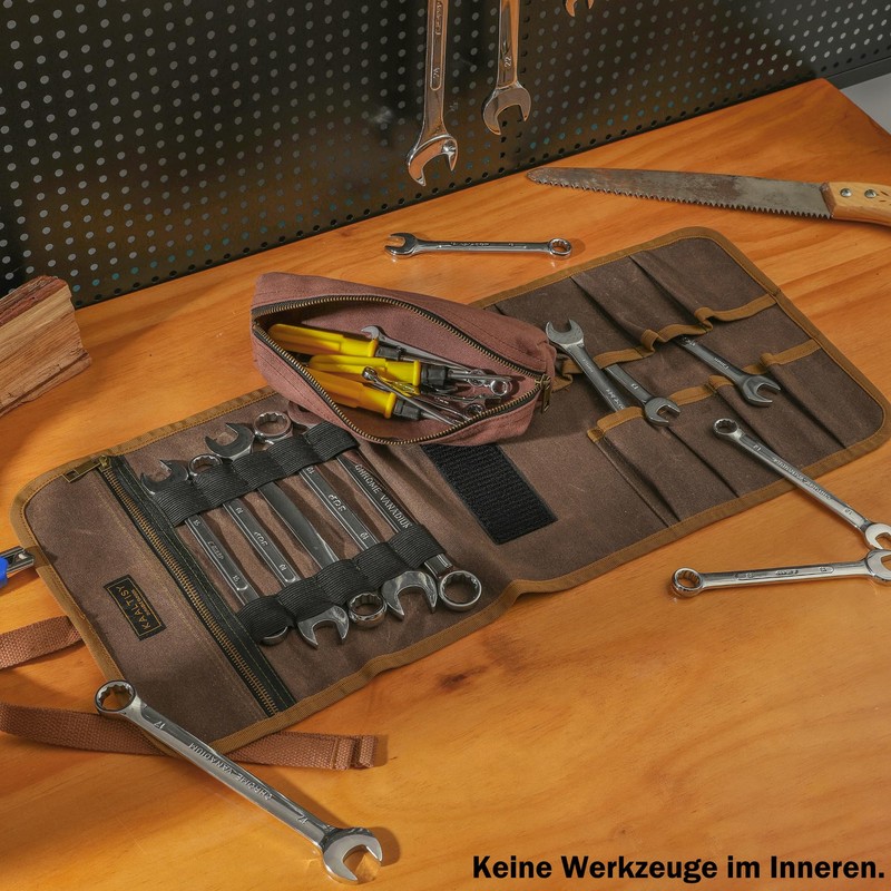 Tool Roll Bag | 16OZ Waxed Canvas Tool Storage Roll,