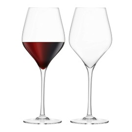 Final Touch Red Wine Glasses - Set of 2 Lead-Free Crystal - DuraShield Titanium Reinforced – Handcrafted (LFG1112)