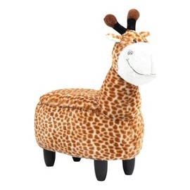 Pemberly Row Geno The Giraffe Storage Ottoman - Wood Frame and Soft Fur