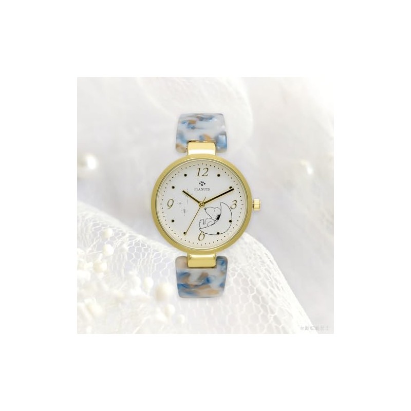 Fieldwork PNT038-2 Women's Snoopy Analog Acrylic Bangle Watch Blue, blue,