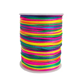 Paybous 1.5 mm x 110 Yards Nylon Satin Cord Beading Braided Thread String for Chinese Lucky Knotting Rattail Macrame Necklaces Bracelets Jewelry Making (Multicolored)