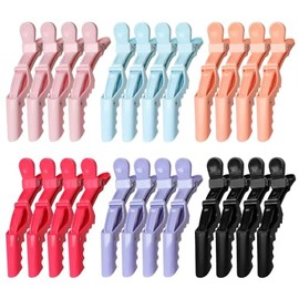 Ella & Sara 24 pinzas para el cabello tipo cocodrilo para peinar y seccionar, pinzas antideslizantes para cortar el cabello, pinzas de plástico durade