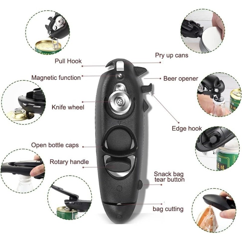 ieron 8 in 1 Tin Opener Manual Can Opener Multi-Function