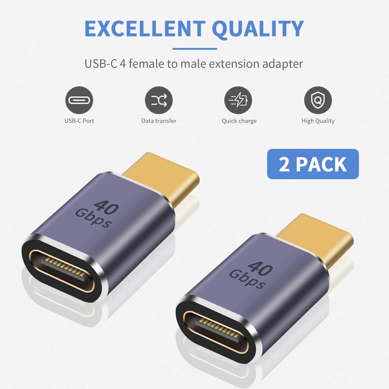 Duttek USB C Female to USB C Male 40Gbps, USB