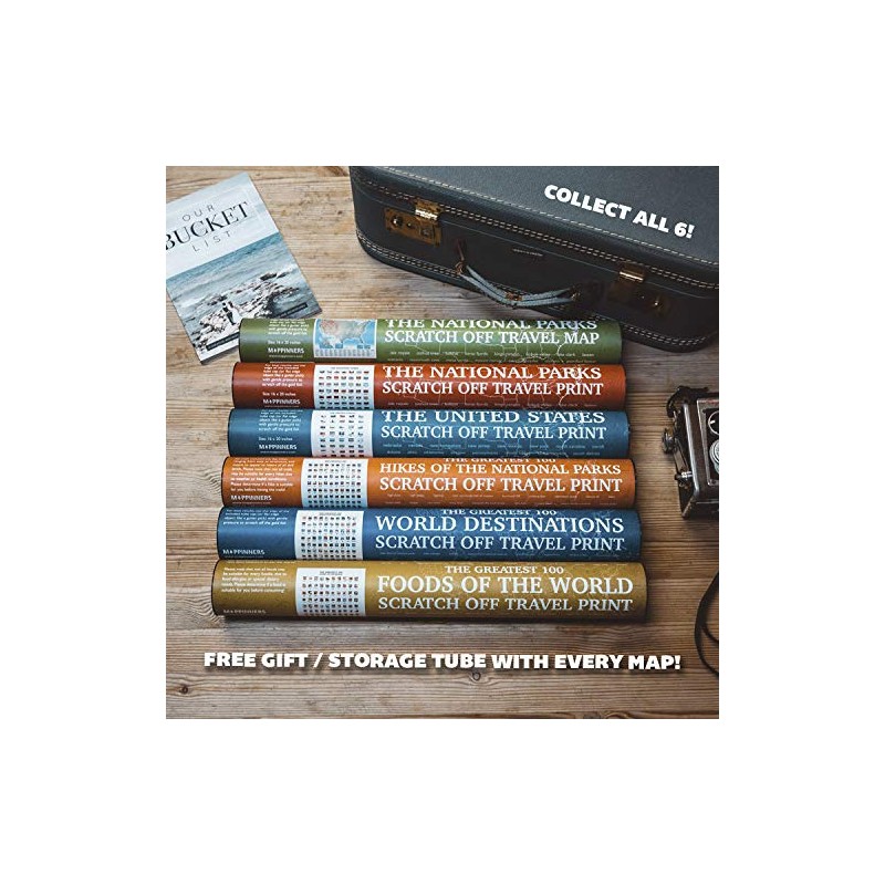 Mappinners The Greatest 100 World Destinations Scratch Off Travel Print