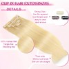 POGINJA Clip in Hair Extensions Real Human Hair, Remy Human