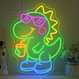 VYXIN Dinosaur Neon Light Sign,Little Dinosaur Neon Sign,Led Signs Suitable for Decorating Places Such As Playroom,Game Room,Bedroom,Kid's Room,Family Room,Gift for Children