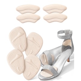 DR JK- Metatarsal Pads Women, 8pcs, Beige, Heel Pads for Shoes Women, Ball of Foot Cushions