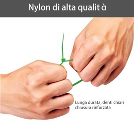 Pack of 100 Cable Ties Green Cable Ties for Garden Hose Clamps for Electricians (2.8mm×300mm)