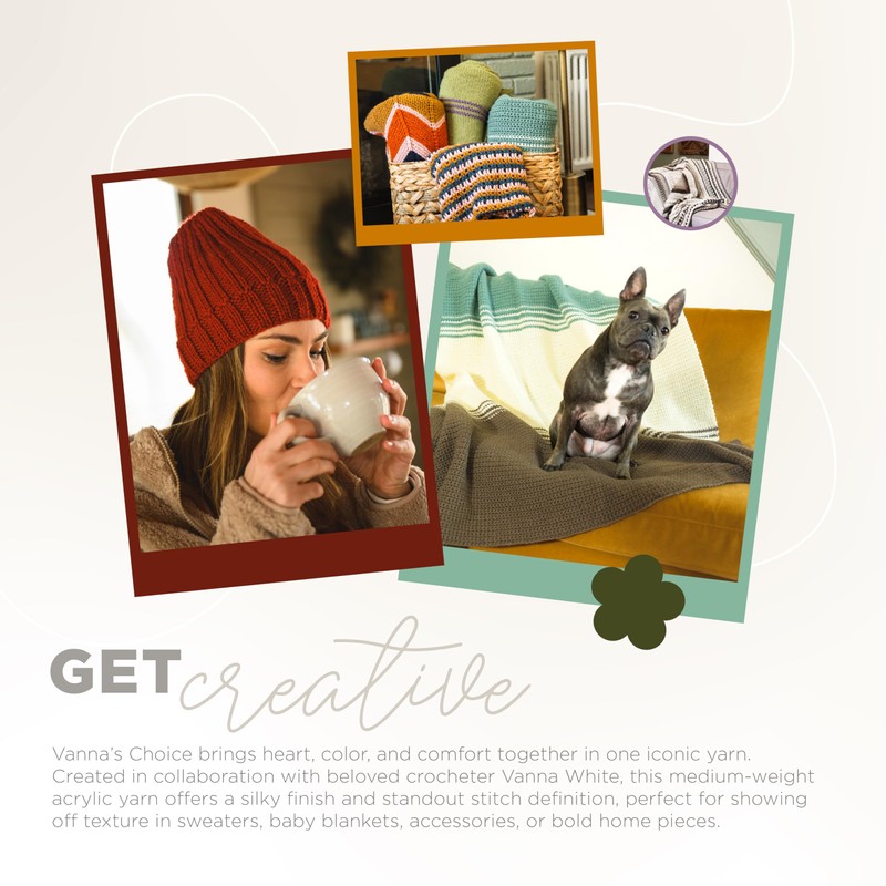 (1 Skein) Lion Brand Yarn Vanna's Choice Yarn, Denim Mist