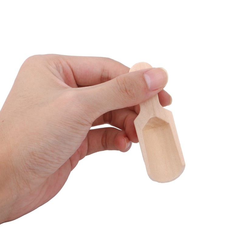 RDEXP 20PCS Wooden Scoop Set Sugar Salt Scoops Spoons for