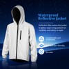 BSBUY Men Reflective Cycling Jacket Totally Reflective Silver Hi Vis