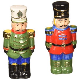 Spode 1667730 Nutcracker Salt and Pepper Set, Green