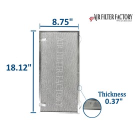 Air Filter Factory 8.75 x 18.12 x 0.37 Inches Range Hood Filter Aluminum Mesh Grease Vent Hood Filter 2-Pack