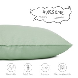 EXQ Home Toddler Pillowcases 13x18 Travel Pillow Case Set of 2, Small Pillow Case Fits Baby Pillow Sized 12x16, 13x18, Kids Pillowcases 2 Pack Machine Washable with Envelope Closure (Sage)