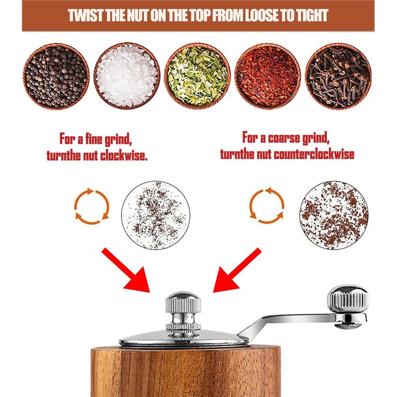Acacia Wood Salt and Pepper Grinder Mills Sets,Wooden Shakers with