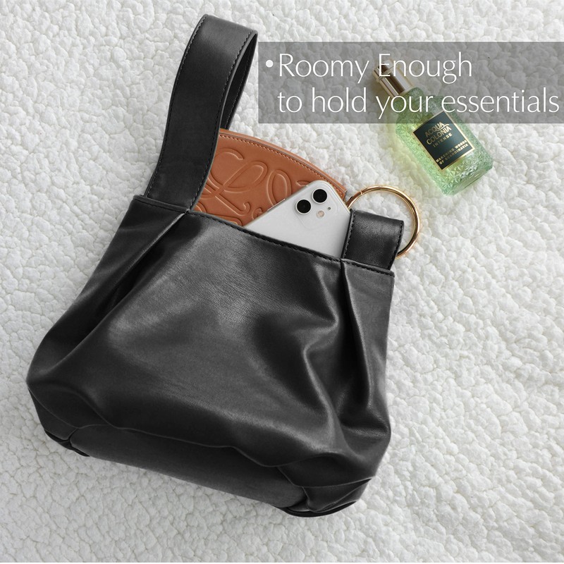 Women's Clutch Soft Vegan Leather Hobo Top Handle Bag Small