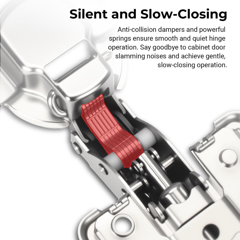 VIPMOON 4Pack Inset Soft Close Cabinet Hinges-35mm Concealed Hydraulic Slow