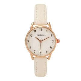 Top Plaza Classic Watch for Women Leather Strap Arabic Numerals Easy Read Watch Ladies Dress Watches for Small Wrists, White, small