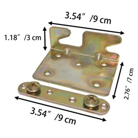Rhixidenc 4 Sets Bed Rail Brackets, Bed Rail Fittings Heavy Duty Non-Mortise Double Hook Slot Bracket for Connecting Bed Frame, Bed Post, Headboards