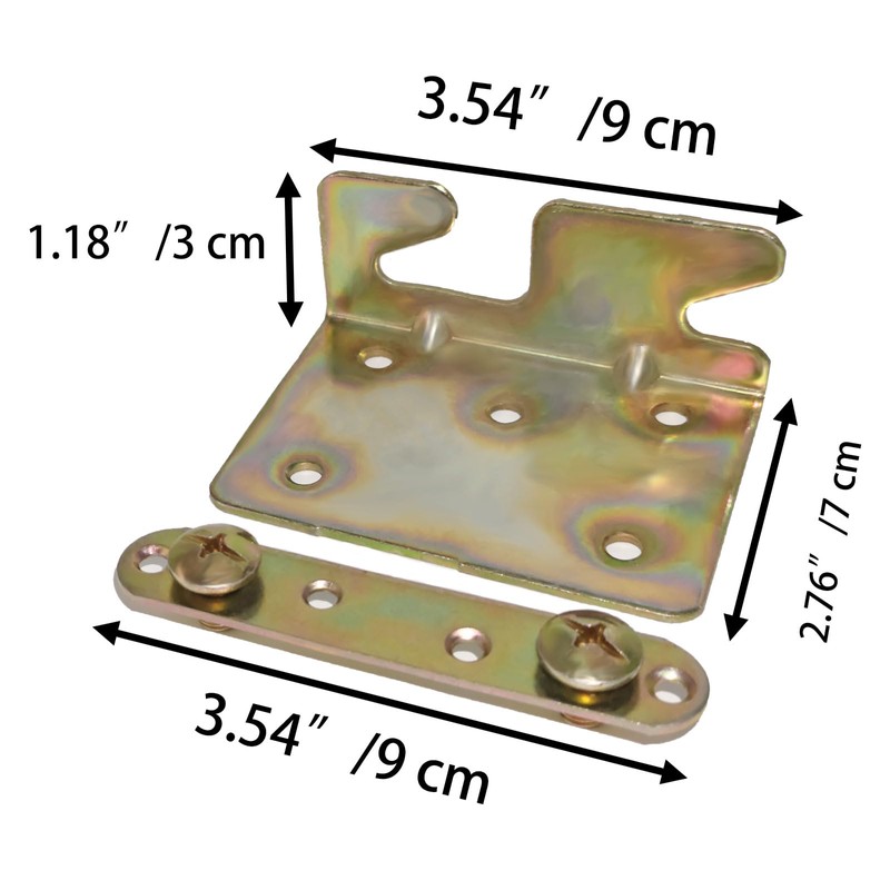 Rhixidenc 4 Sets Bed Rail Brackets, Bed Rail Fittings Heavy