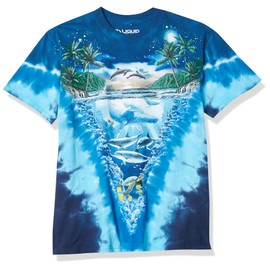 Liquid Blue unisex adult Night Time Dive T-shirt T Shirt, Tie Dye/Multi, X-Large US