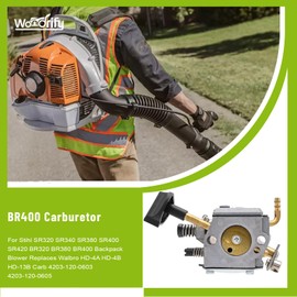 Wondrify BR400 Carburetor Kit for Stihl SR320 SR340 SR380 SR400 SR420 BR320 BR380 BR400 Backpack Blower Replaces Walbro HD-4A HD-4B HD-13B Carb 4203-120-0603 4203-120-0605